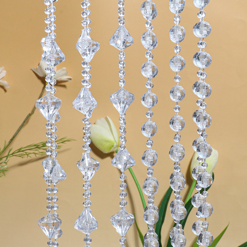 Acrylic String Curtain Bead Curtain Transparent Connected Beads Crystal Bead String Wedding Aisle Ceiling Door Curtain Decoration Material Modern