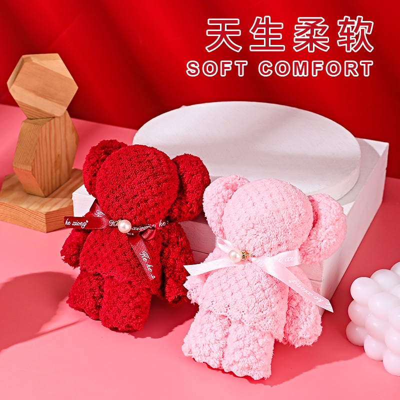 Coral Velvet Pineapple Plaid Bear Towel Souvenir Baby Party Return Gift Mother's Day Wedding Candy Store Company Gift Welfare