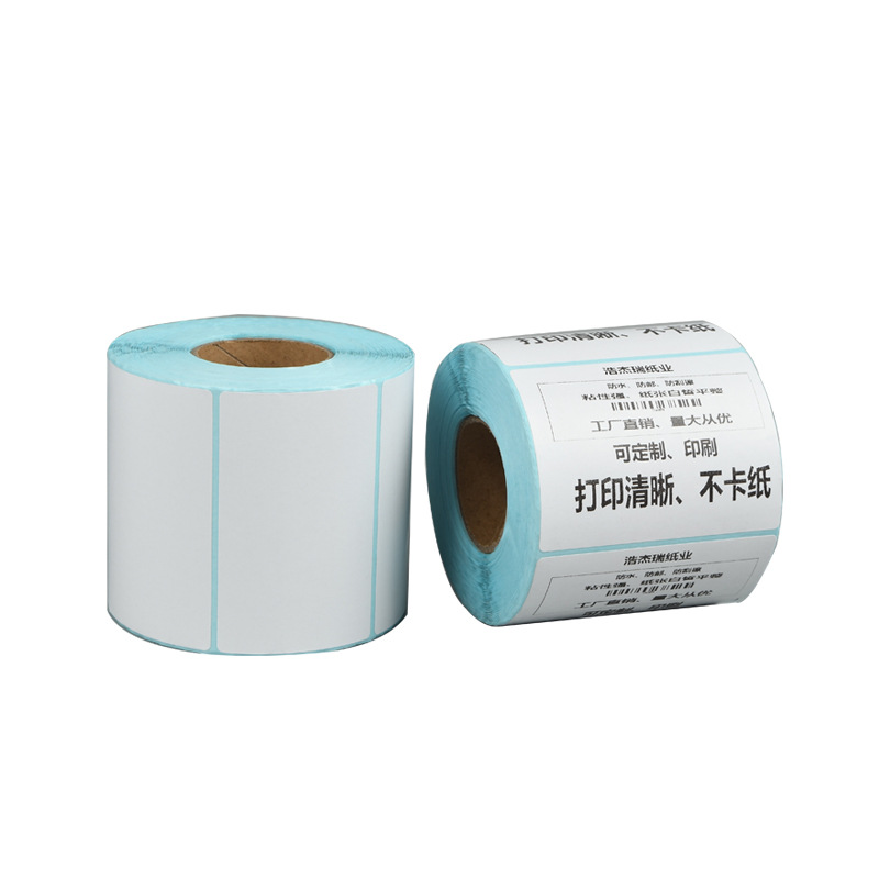 Three-Proof Thermal Paper Self-Adhesive Label Paper Supermarket Barcode Printing Paper Cross-Border Express Single Paper 100*100
