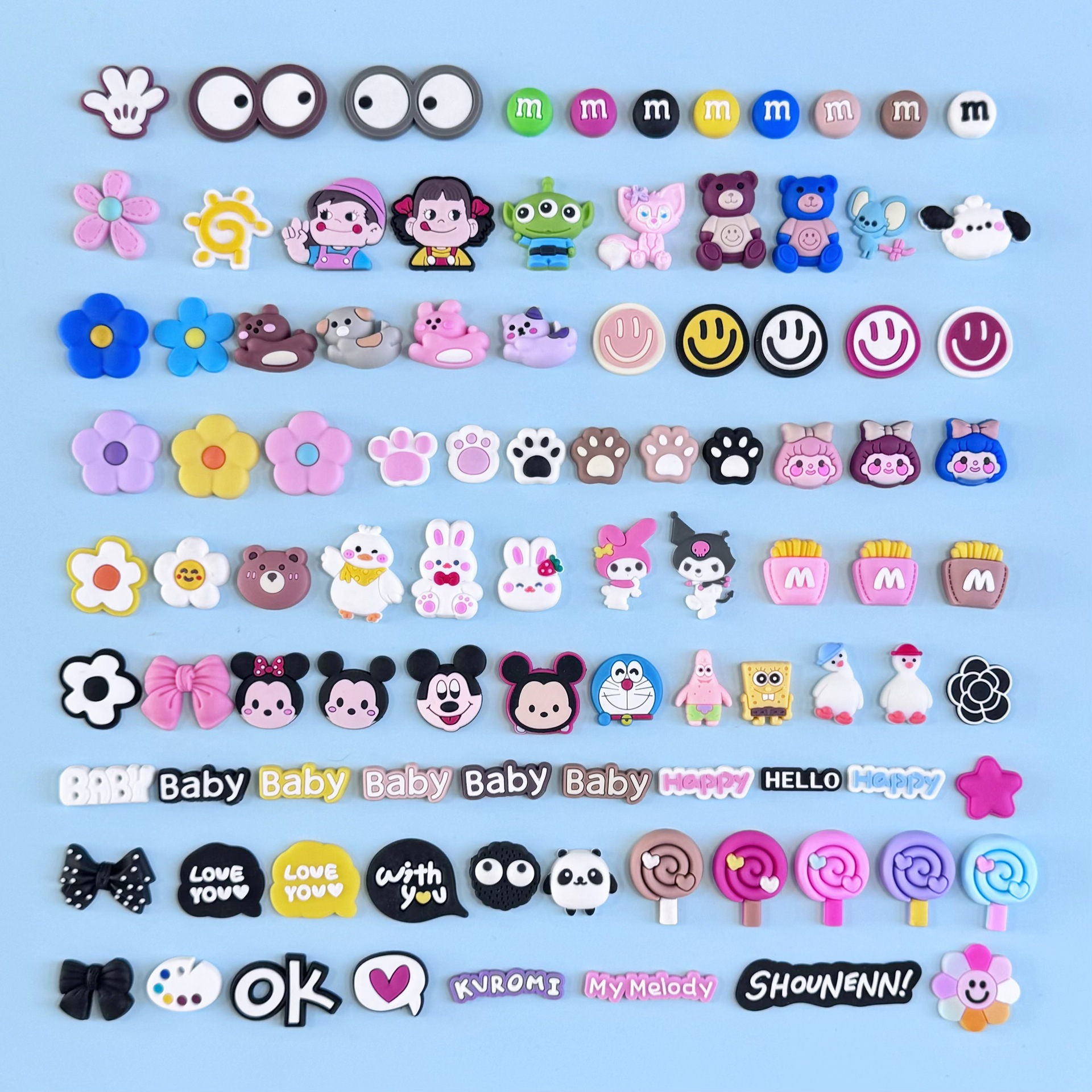 PVC мягкий клей, ювелирные DIY аксессуары, маленький размер, кукла, медведь, кролик, мультяшное животное, украшение