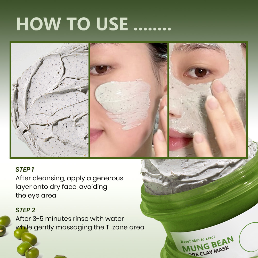 Koec Mung Bean Mud Deep Cleansing Mud Mask 90g Cross-Border Popular Application Mask Mung Bean