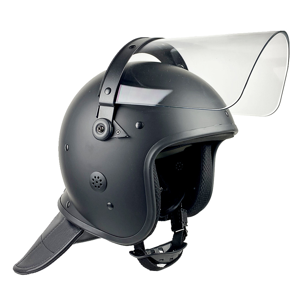 Factory Direct Sales of Regular Riot Helmets with Direct-Facing Mirrors, Matte Black with Regular Cloaks for Safety Protection and Head Protection Against Impact