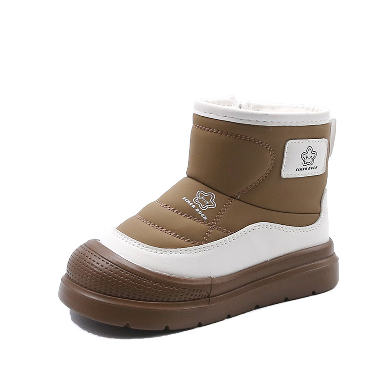 Children's Snow Boots 2025 Winter New Soft-Soled Cotton Boots for Boys and Girls Fleece-Lined and Thickeneded Warm and Fashionable Mid-Calf Cotton Shoes