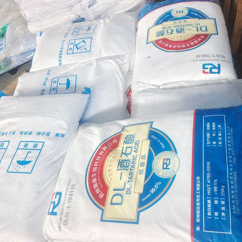 Spot Ruicjing Dl-L-Tartaric Acid Crystalline Industrial Grade Acidity Regulator 99% High Content