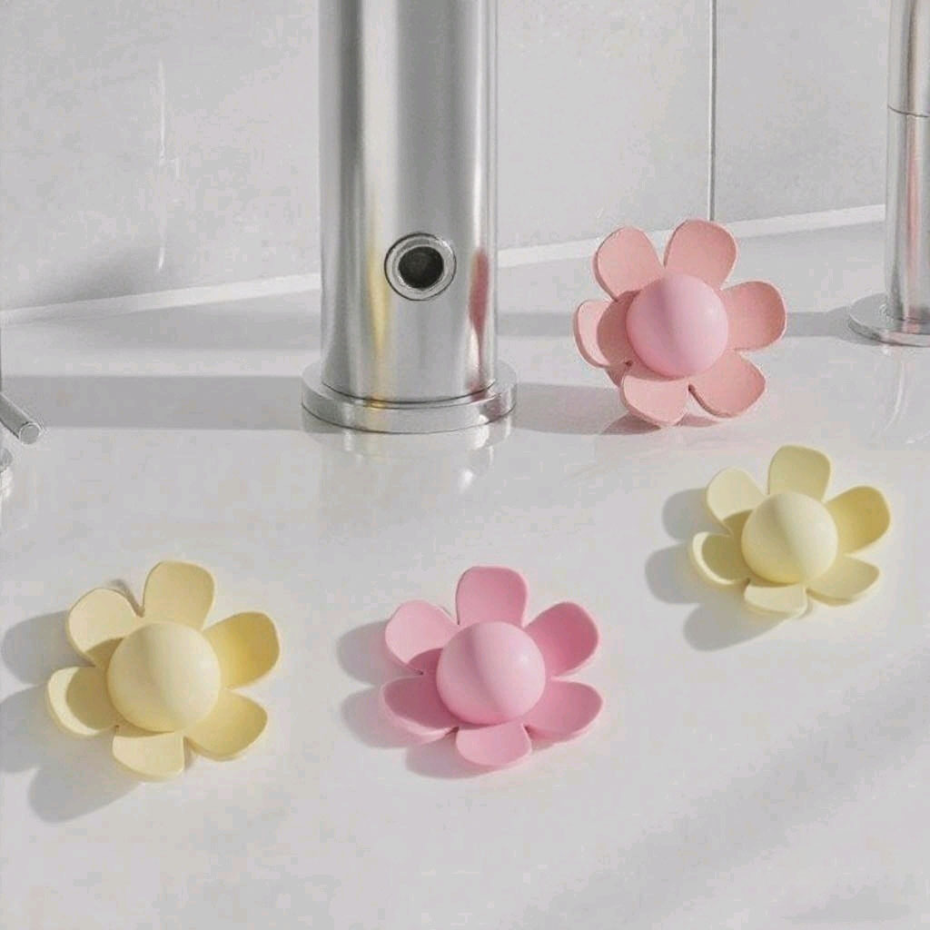Cute Flower Overflow Stopper for Washbasin, Silicone Sealing Cover to Prevent Insects and Odor, Flower Washbasin Overflow Stopper