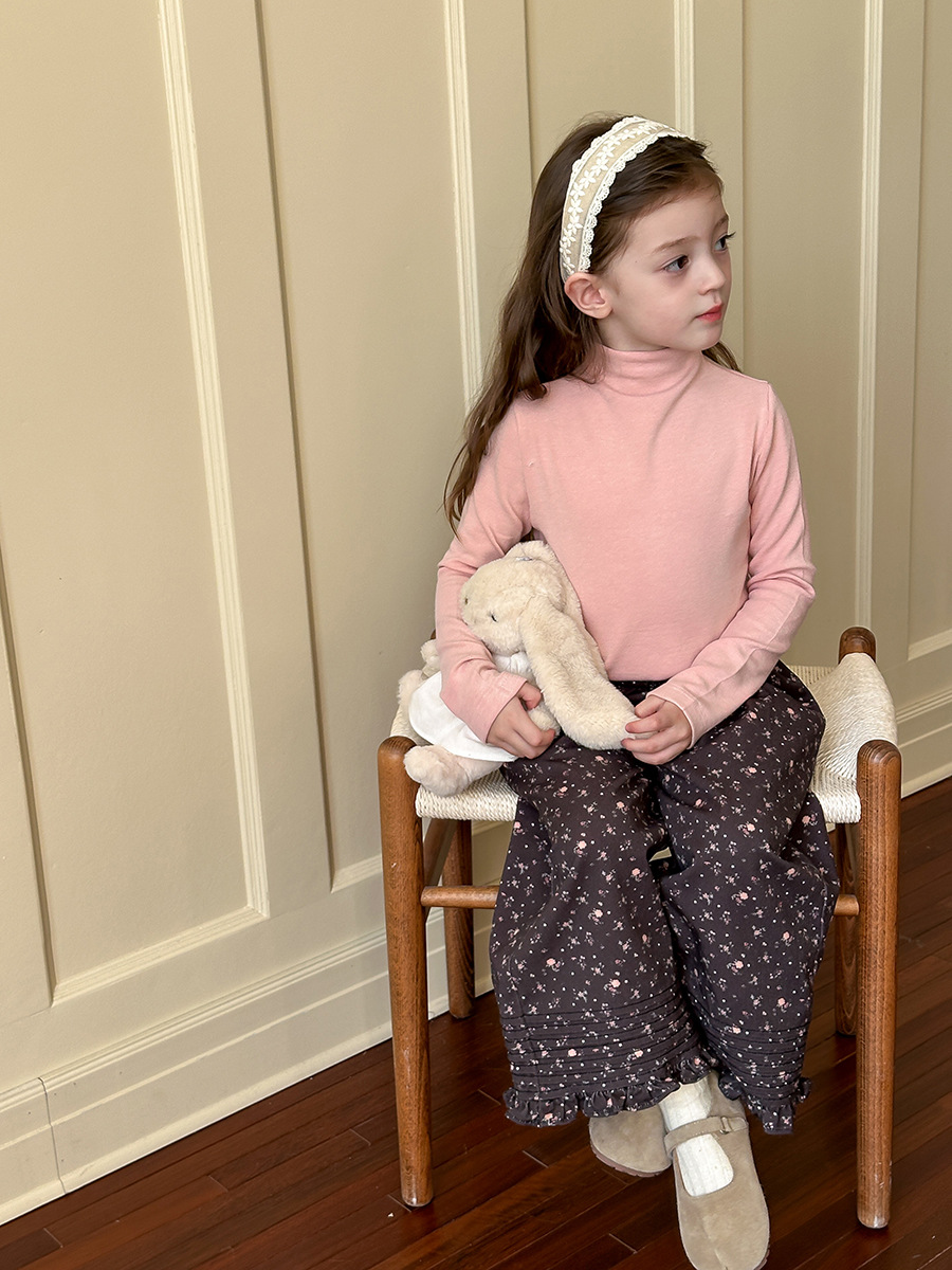 Elmo Beibei Autumn and Winter Mid-Collar Bottoming Shirt for Boys and Girls, Autumn and Winter Half Turtleneck Inner Top for Girls and Babies