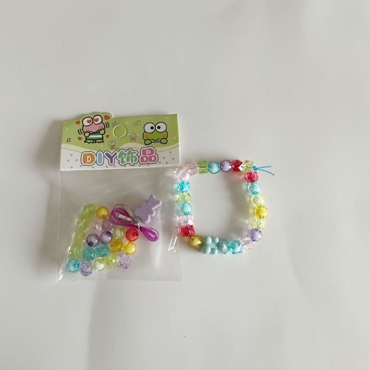 Kindergarten Gifts DIY Beaded Handmade Colorfulful Heart Bracelet Material Package Beaded Girl Gifts Wholesale