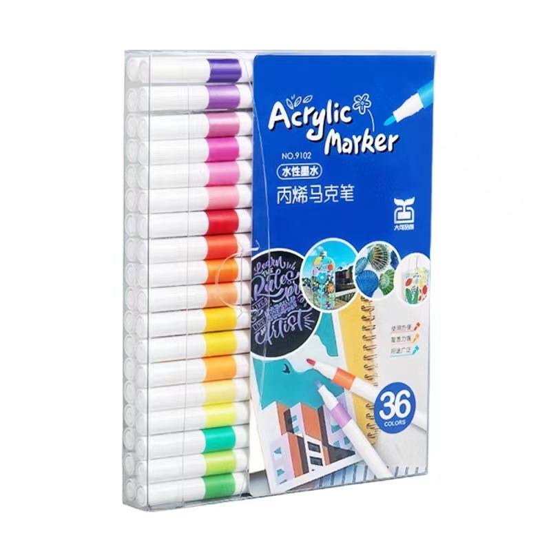 Acrylic marker pen waterproof quick-drying opaque color stackable student art painting marker pen high light pen suit