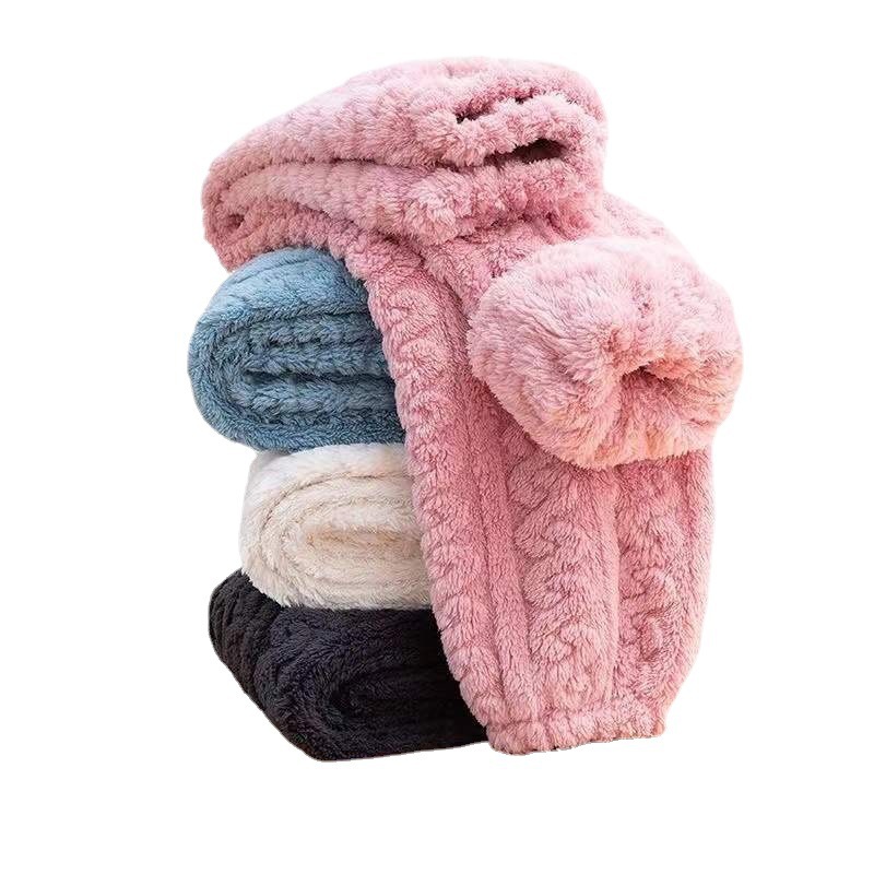 Pajama Pants Women's Trousers Autumn and Winter Coral Fleece fleece-lined Thickened chubby girl Fairy Warm Pants Flange plus size Home Pants