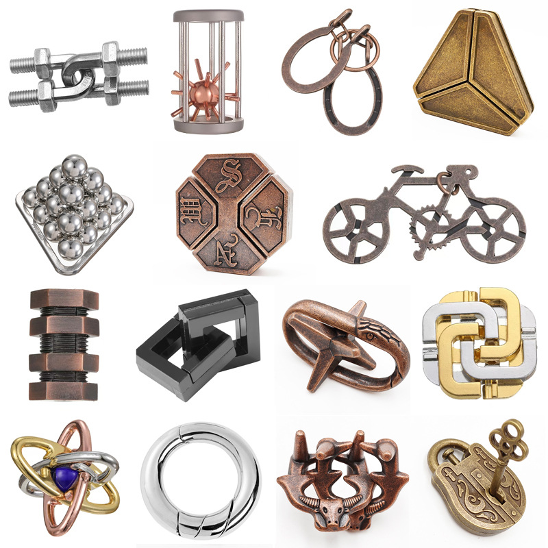 puzzle zinc alloy unlock intelligence release luban lock educational toys children nine chain kongming lock horseshoe lock