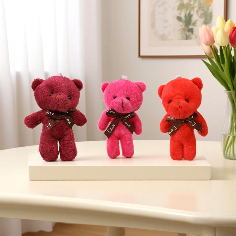 Teddy conjoined bear doll bear pendant bag key chain pendant accessory gift doll plush pendant wholesale