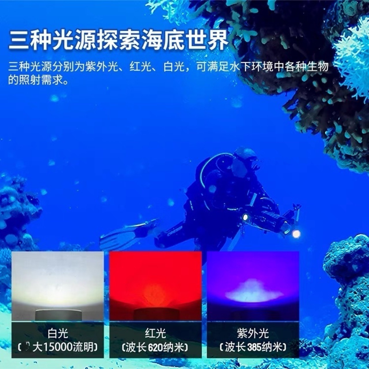 New Led Strong Light Diving Flashlight Df90 Diving Fill Light Underwater Photography Lighting Waterproof Flashlight Warm Light