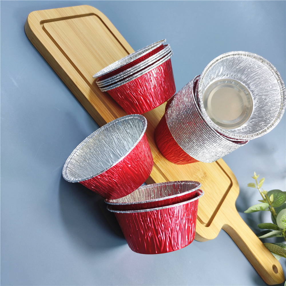 Spa Cake Mold for Steamer Cake Cup Disposable Household Laughing Plate Bowl Large Red Tin Paper Bowl Deep Mouth Egg Tart Bracket