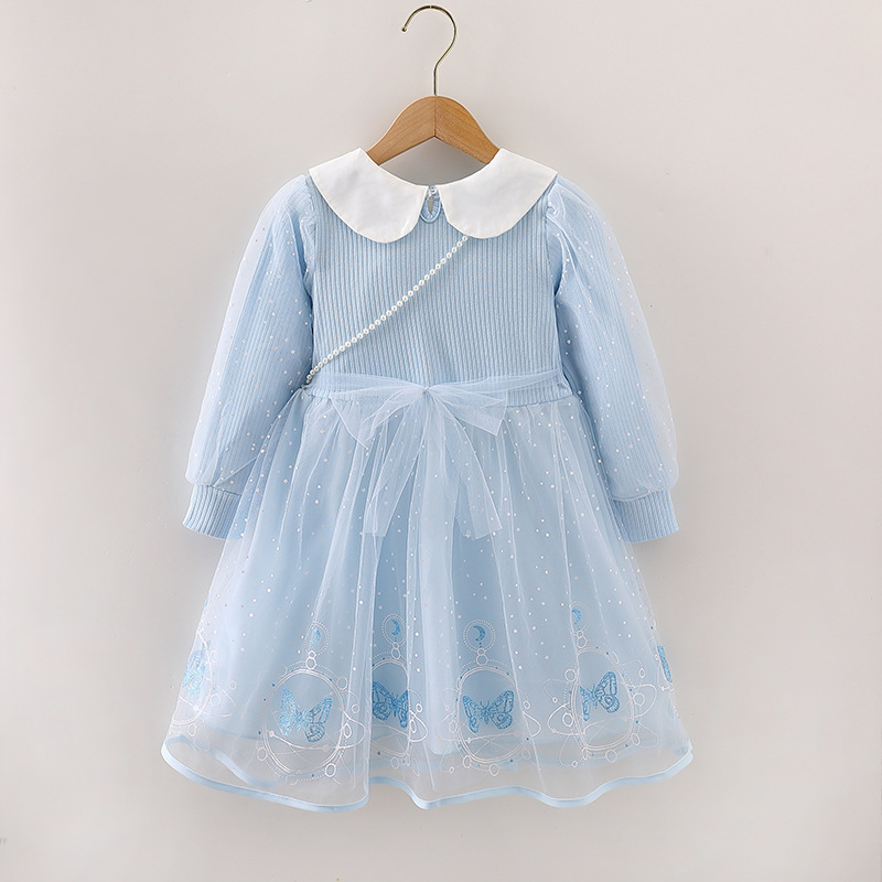 Aisha Princess Dress Girls' Dress 2025 New Long Sleeve Korean Style Dress Autumn Children's Birthday Dress
