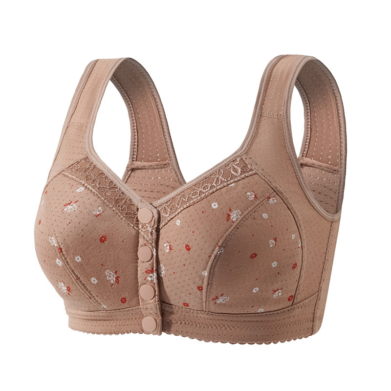 Cross-Border European and American Bras, Small Size, Middle-Aged and Elderly Adjustable Underwear, Front Buckle, Mother's Vest Style Push-Up