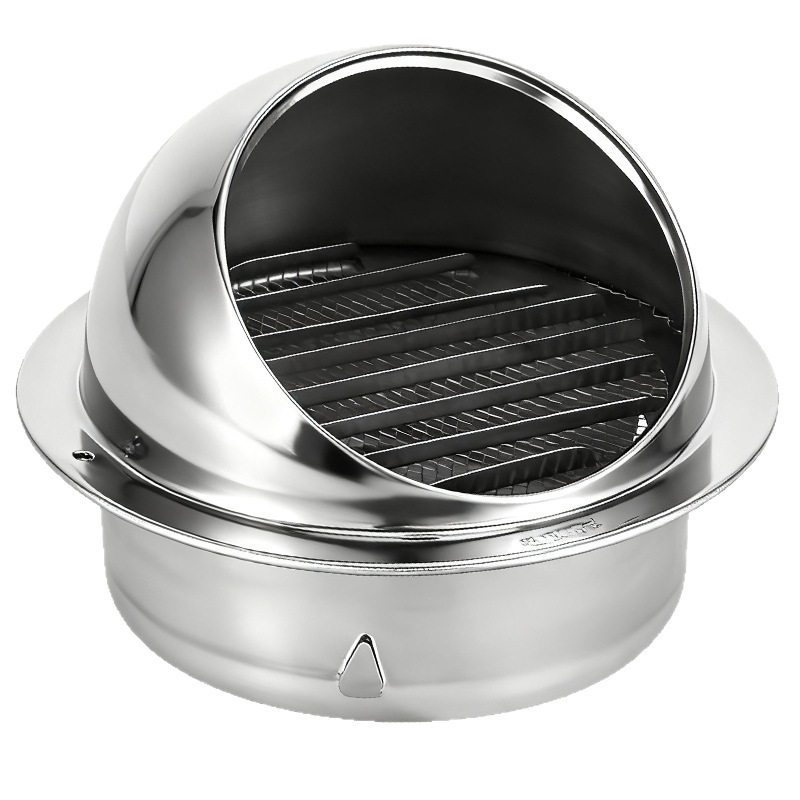 304 Stainless Steel Vent Cap Spherical Ventilation Fan for Exterior Wall Air Vent, Range Hood Exhaust Outlet, Bathroom