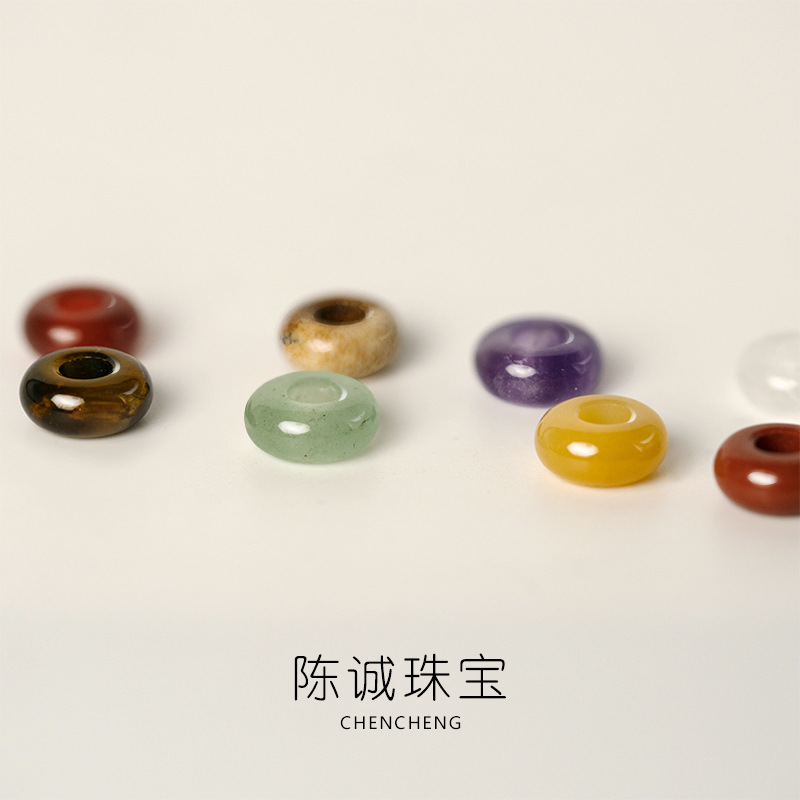 4X10Mm Natural Abacus Beads Large Hole Round Beads DIY Jewelry Accessories Natural Stone Crystal Agate Loose Beads Wholesale