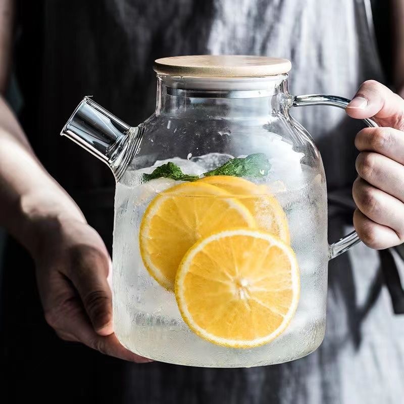 Термостойкая стеклянная бутылка для холодной воды из боросиликатного стекла, чайник для сока и напитков, ароматизированный чайник
