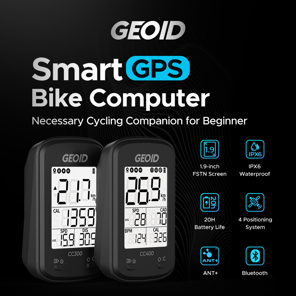 Geoid Cc400 Bicycle Cycling Computer Gps Speed Monitoring Mileage Heart Rate Cadence Waterproof and Durable