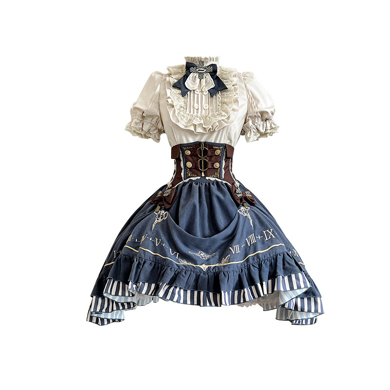 Original Gold Pointer Lolita Women's Shirt Waist Cover Half Skirt Daily Cute Lolita Sweet Skirt 6969