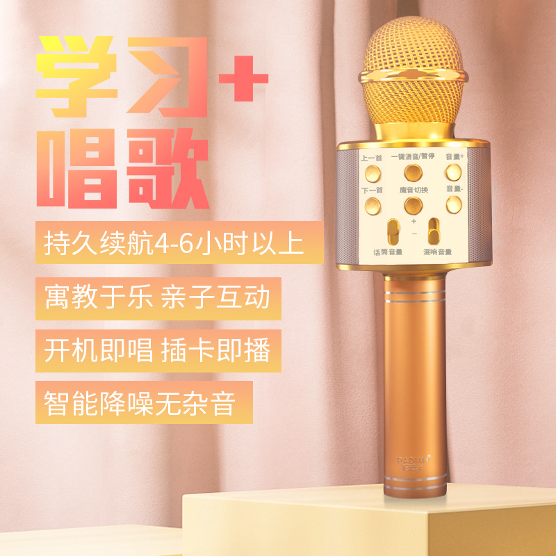 Оригинальный микрофон WS858 высокого качества, беспроводной, с поддержкой TF карты и USB, интегрированный динамик