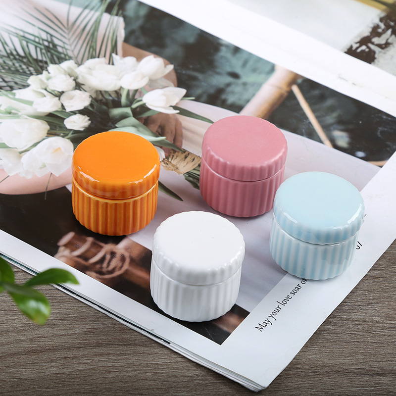 Mini Ceramic Incense Powder Jar Stripesd Balm Sealed Jar Chinese Style Small Porcelain Jar Portable Tea Jar Celadon Jar Pill Bottle