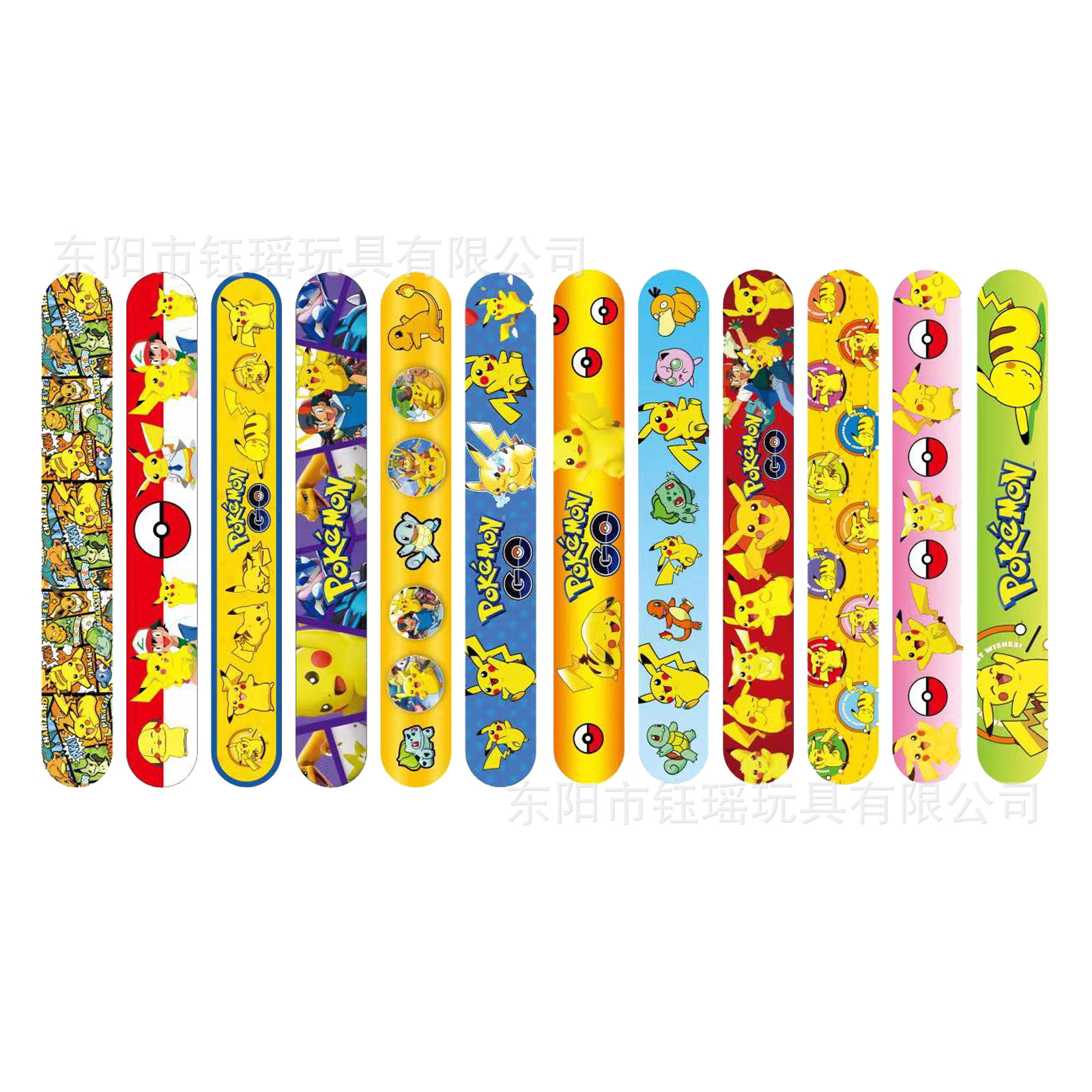 Cross-Border Pikachu Snap Ring Bracelet Cartoon Children's Gift Pokémon Snap Ring Wristband