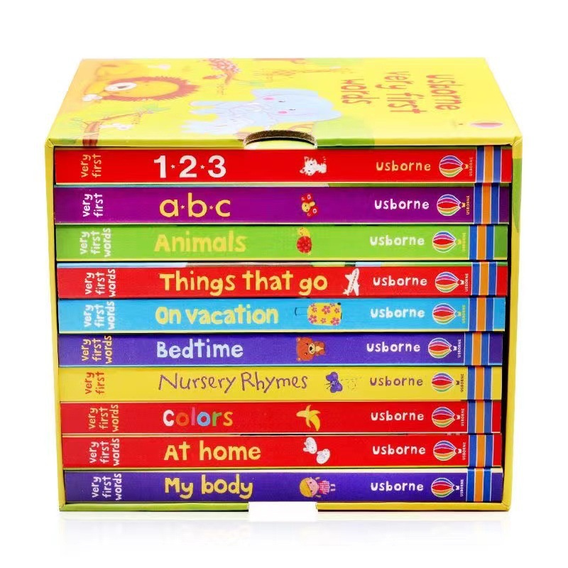 Usborne Very Frist Words First Set of English Word Board Books for Kidsren 10 Volumes Original English Version