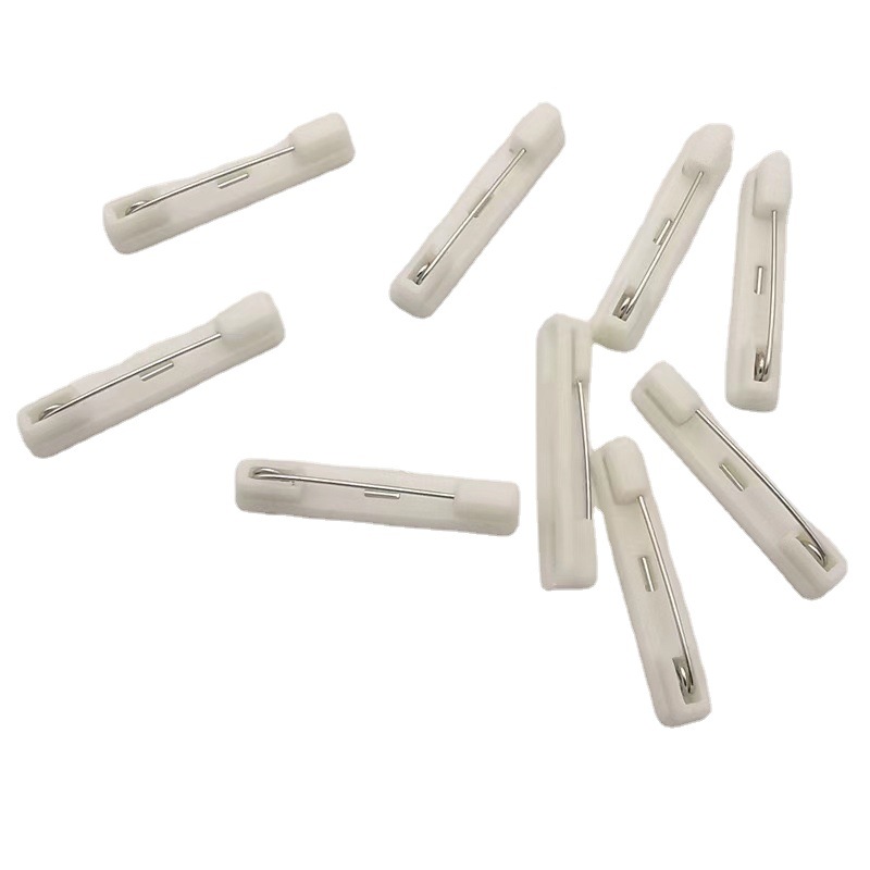 White plastic pin number plate badge pin simple pin DIY jewelry brooch corsage accessories safety pin