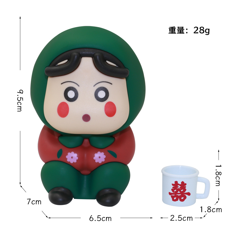 Car Ornaments Cuifahucun Flower Crayon Shin-Chan Creative Car-Mounted Internet Celebrity Decoration Car Roof and Tail Quirky Doll Pendant