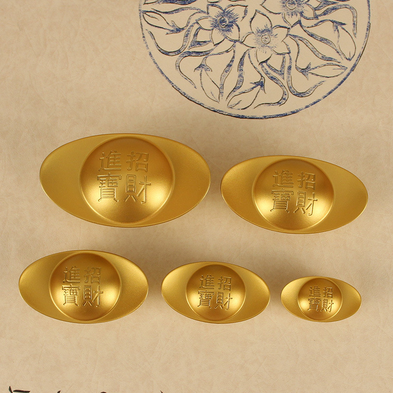 Solid Sand Gold Ingot No. 1 to 6 Solid Ornaments to Attract Wealth and Treasure Pressure Cylinder Living Room Decorations Opening Housewarming Gifts