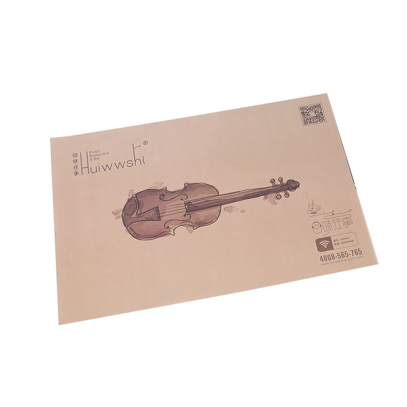 Disposable Paper Plates with Free Design, Menu Compartment Printing, Oil-Proof Paper Placemats, Colored Oil-Proof Paper, Waterproof