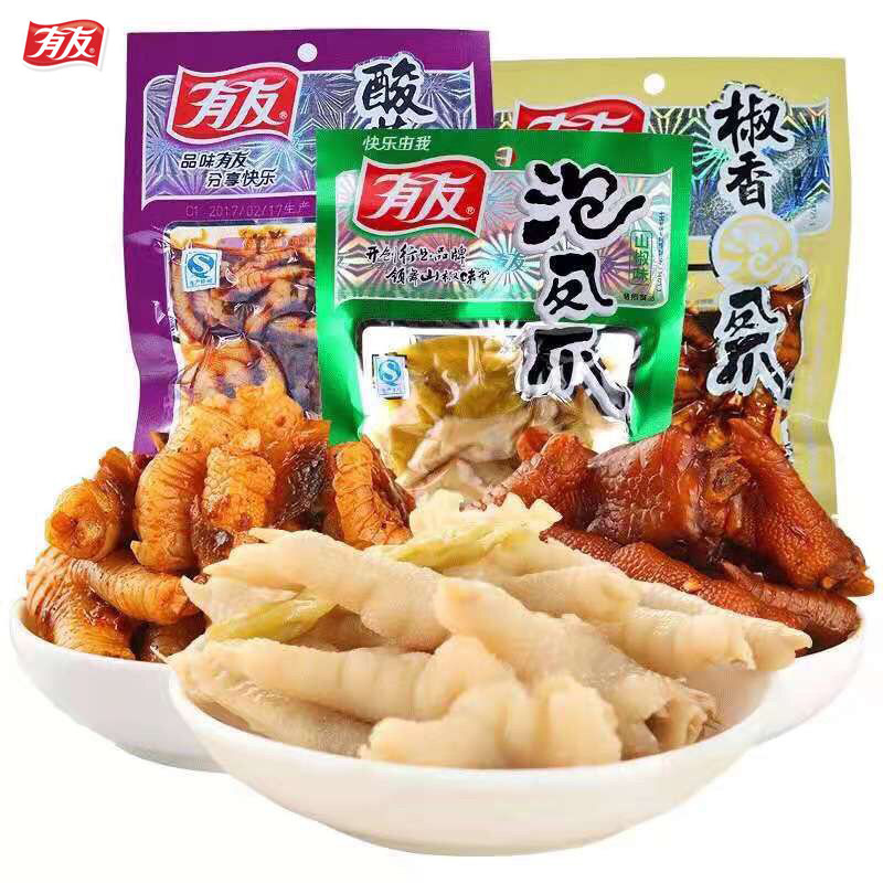 Куриные лапки в маринаде с острым перцем Youyou, 210 г, готовые к употреблению