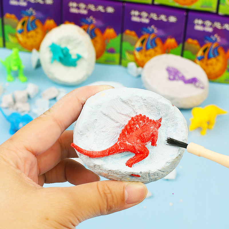 Dinosaur egg fossil children's handmade DIY educational mining toy archaeological dinosaur plaster toy blind box Tyrannosaurus