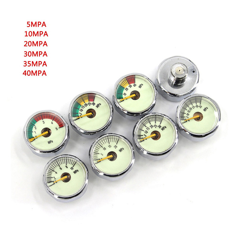 5-40mpa Pressure Gauge 25mm High Pressure Gas Cylinder Air Pump Pressure Meter Diving Breathing Cylinder CO2 Meter