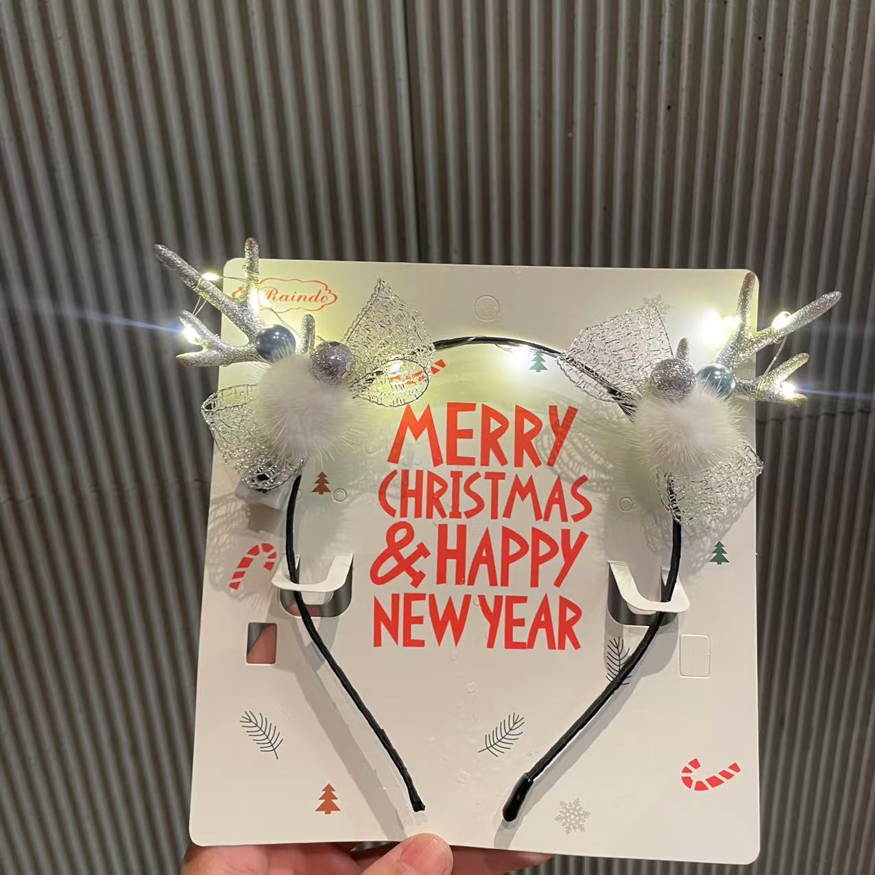 Корейская рождественская заколка, ободок с рогами оленя, для детей и взрослых, праздничный ободок