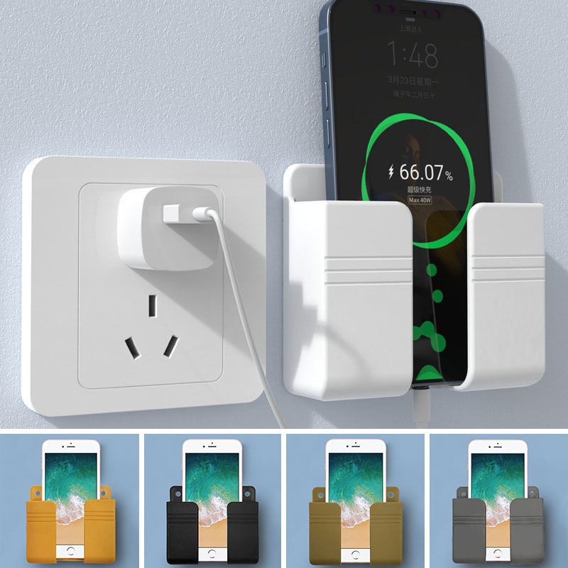 Настенная полка для хранения пульта телевизора и кондиционера, подставка для зарядки мобильного телефона