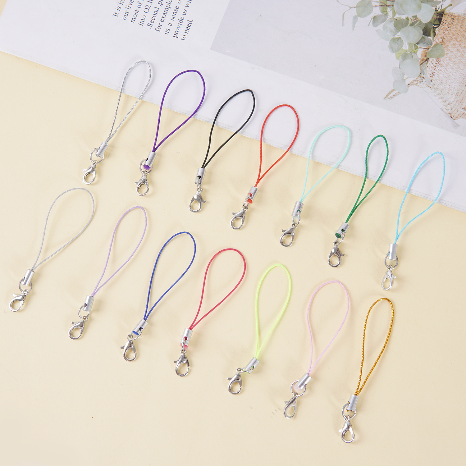 Multicolor Lobster Clasp Phone Strap DIY Handmade Jewelry Accessory Materials Cross-Border Supply Colorful Lanyard Hanging Strap