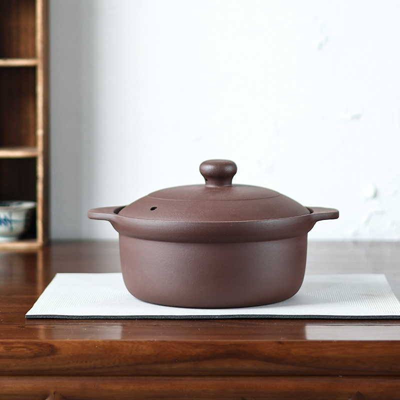 Wholesale Authentic Yixing Purple Clay Casserole for Soup, Stew, Porridge, Open Flame Gas Stove, High Temperature Resistance, Household and Commercial