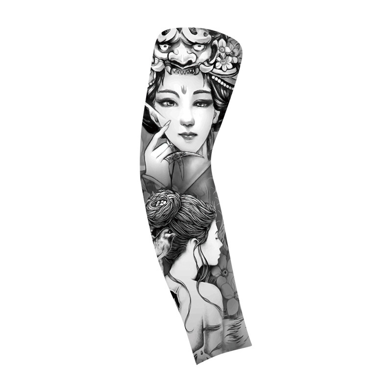 Flower Arm Seamless Tattoo Sleeve Artificial Unisex Sun Protection Sleeve Thin High Elastic Outdoor Cycling Arm Sleeve