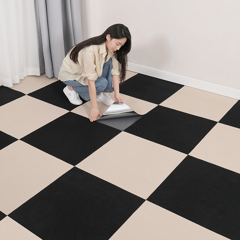Self-adhesive Carpet Office Splicing Square Commercial Large Area Full Bedroom Cement Floor Direct Floor Mat