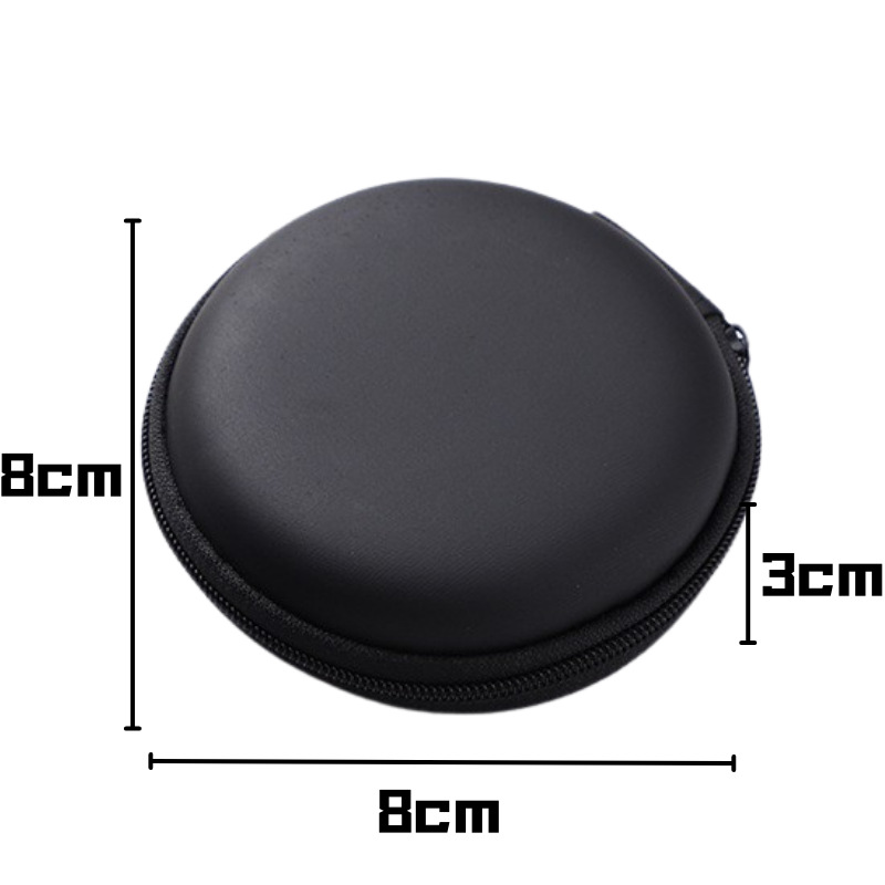 In-Stock Eva Earphone Storage Bag Portable Round Bluetooth Earphone Case Small Zipper Pouch Packaging Portable Storage