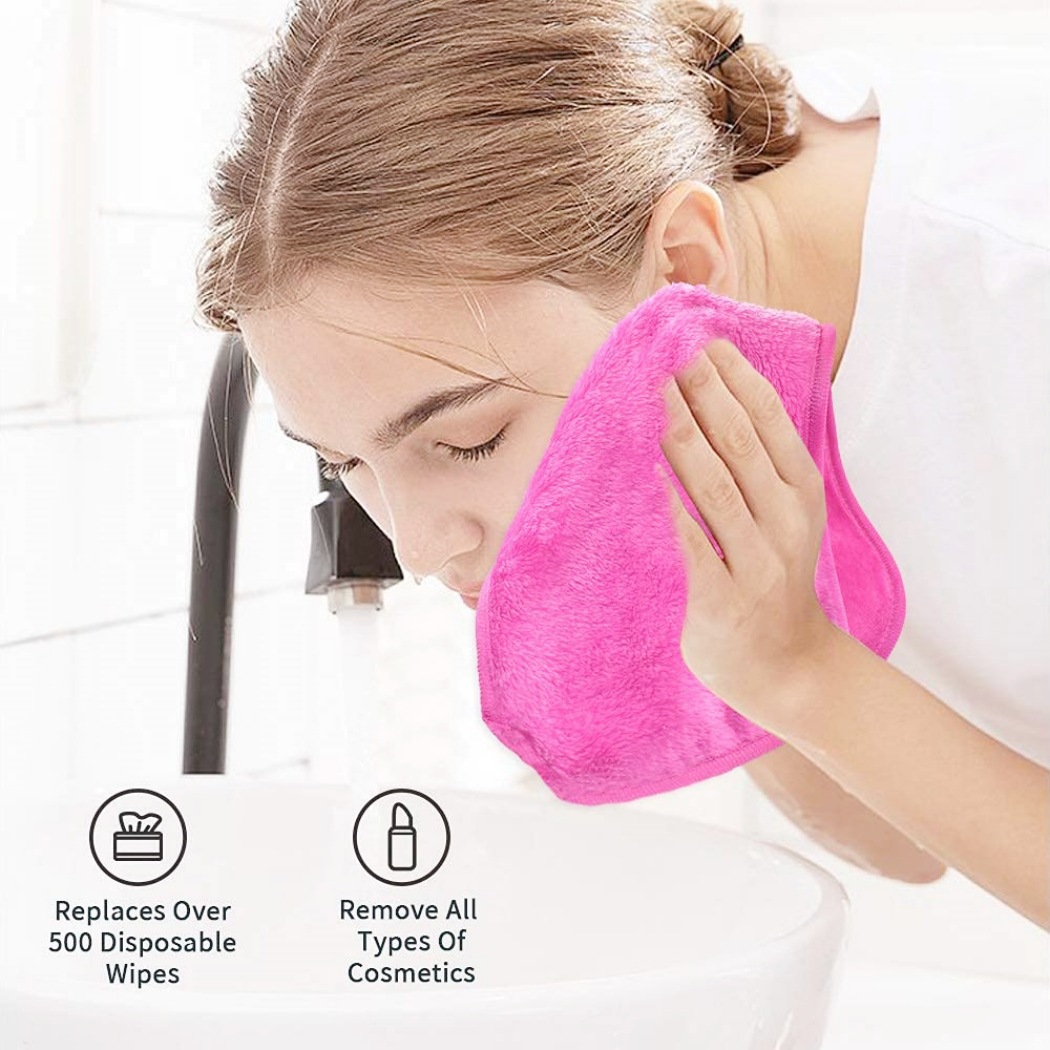 Amazon Lazy Clear Water Flannel Makeup Remover Towel Factory Cleansing Seven Color Thickened Hook Face Remover
