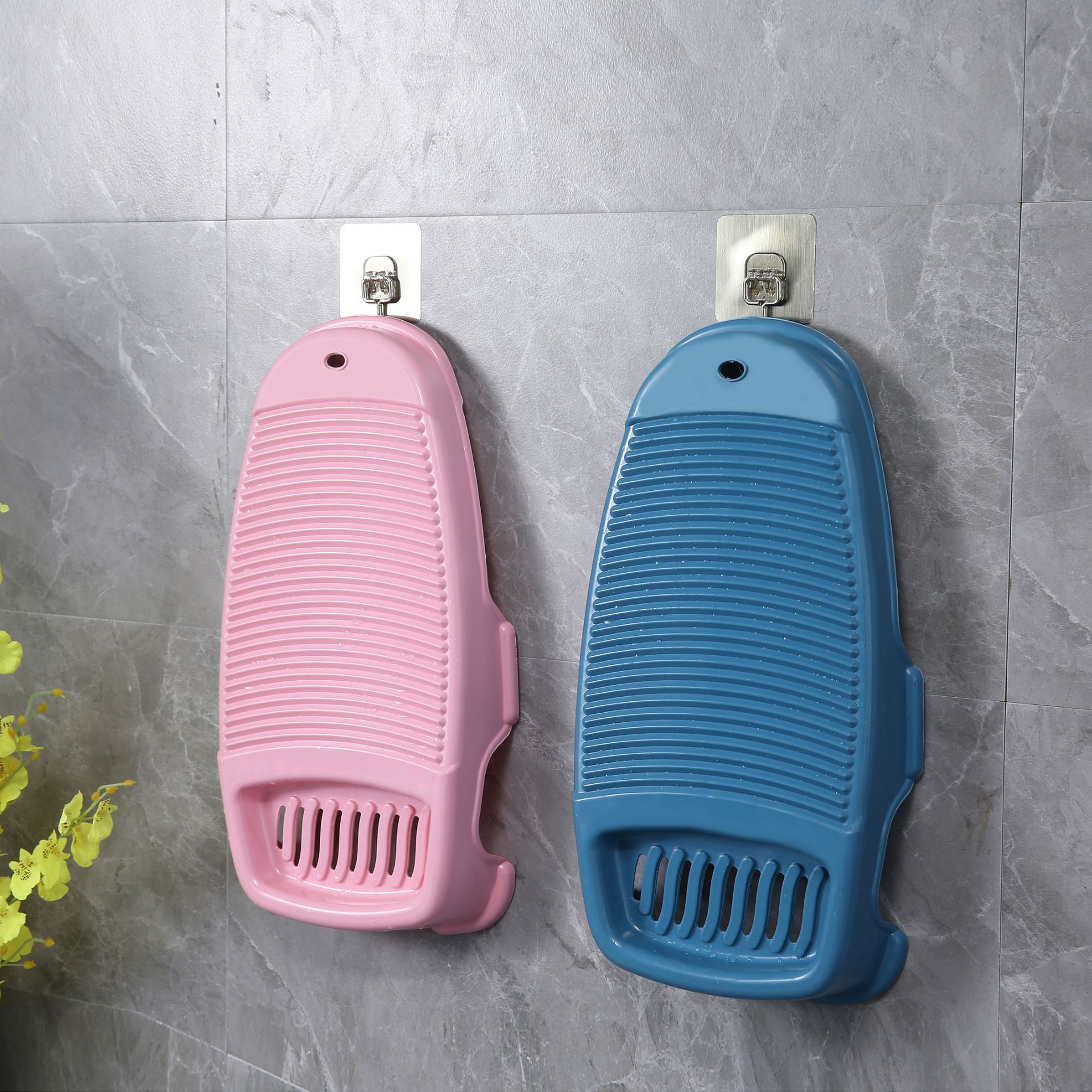 [Thickened Washboard] Plastic Non-Slip Washboard, Simple Pure Color Washboard, Sturdy, Portable and Hangable Washboard