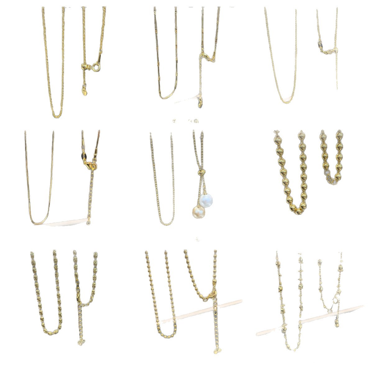 18K Gold Necklace Au750 Solid Color Gold Non-Deformable Simple Versatile Popular Clavicle Chain Gift for Girlfriend Water Shell Gold