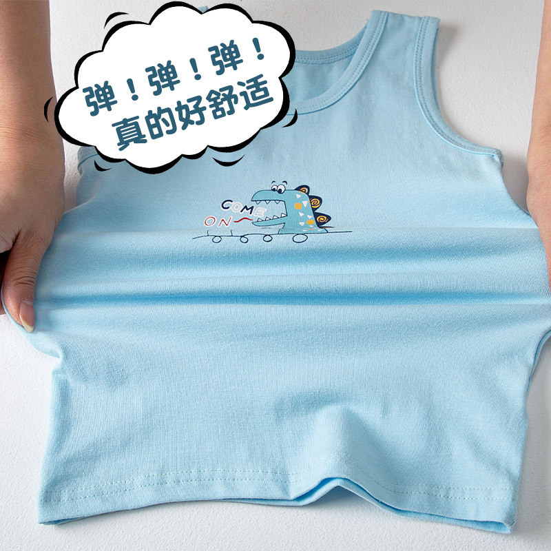 Summer children's vest cotton cartoon printing children's boys and girls sleeveless bottoming shirt top close-fitting category A wholesale