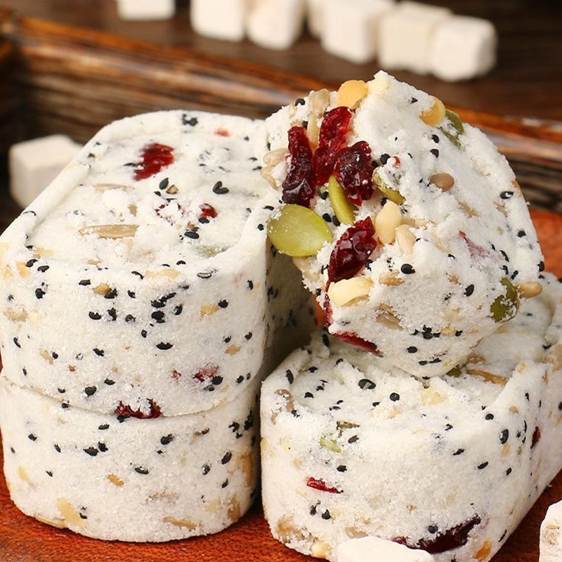 Sucrose-Free Nut Bazhen Cake Meal Replacement Food Yam and Red Dates Breakfast Poria Bazhen Cake Glutinous Rice Cake Pastry Snacks