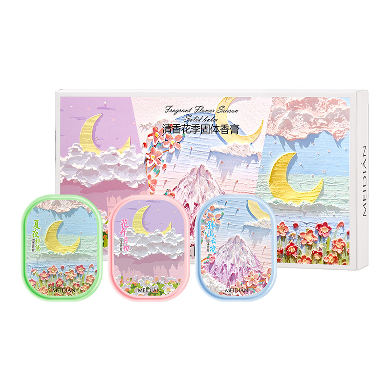Charming Fragrance Floral Solid Balm Set, Portable Long-Lasting Fragrance, Car-Mounted Aromatherapy, Convenient Perfume, Portable