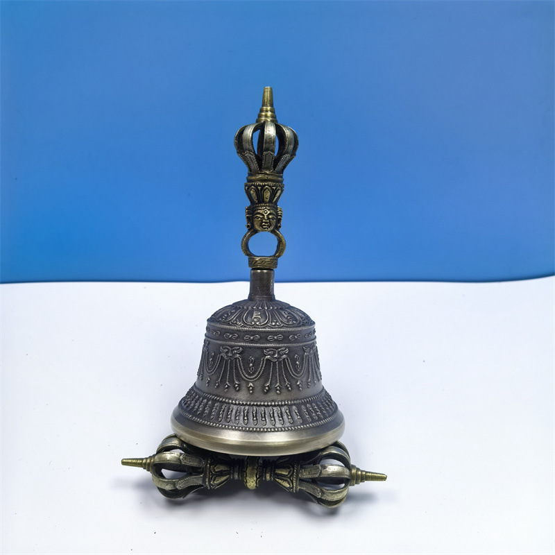 Nine-Strand Vajra Bell Pestle Nepalese Handmade Vajra Bell Bronze Bell Echo Long-Lasting Extra Large Bell Pestle