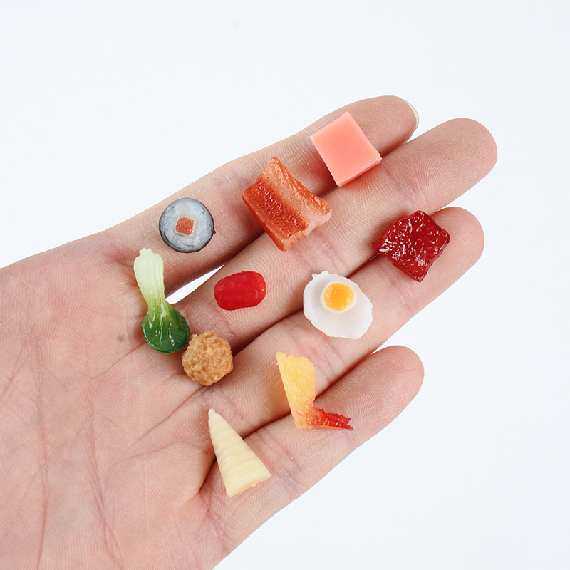 Miniature Simulation Food Play Accessories Mini Simulation Food Eggs Chicken Legs Mushroom Green Vegetables diy Play House Food